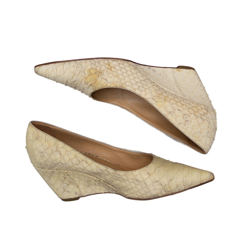 Devi Kroell Beige Python Wedge Heels Size 36 (Us … - image 4
